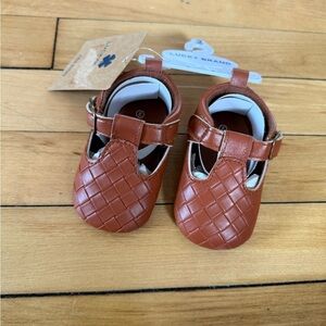 NWT Lucky Brand Rianne brown woven crib shoes